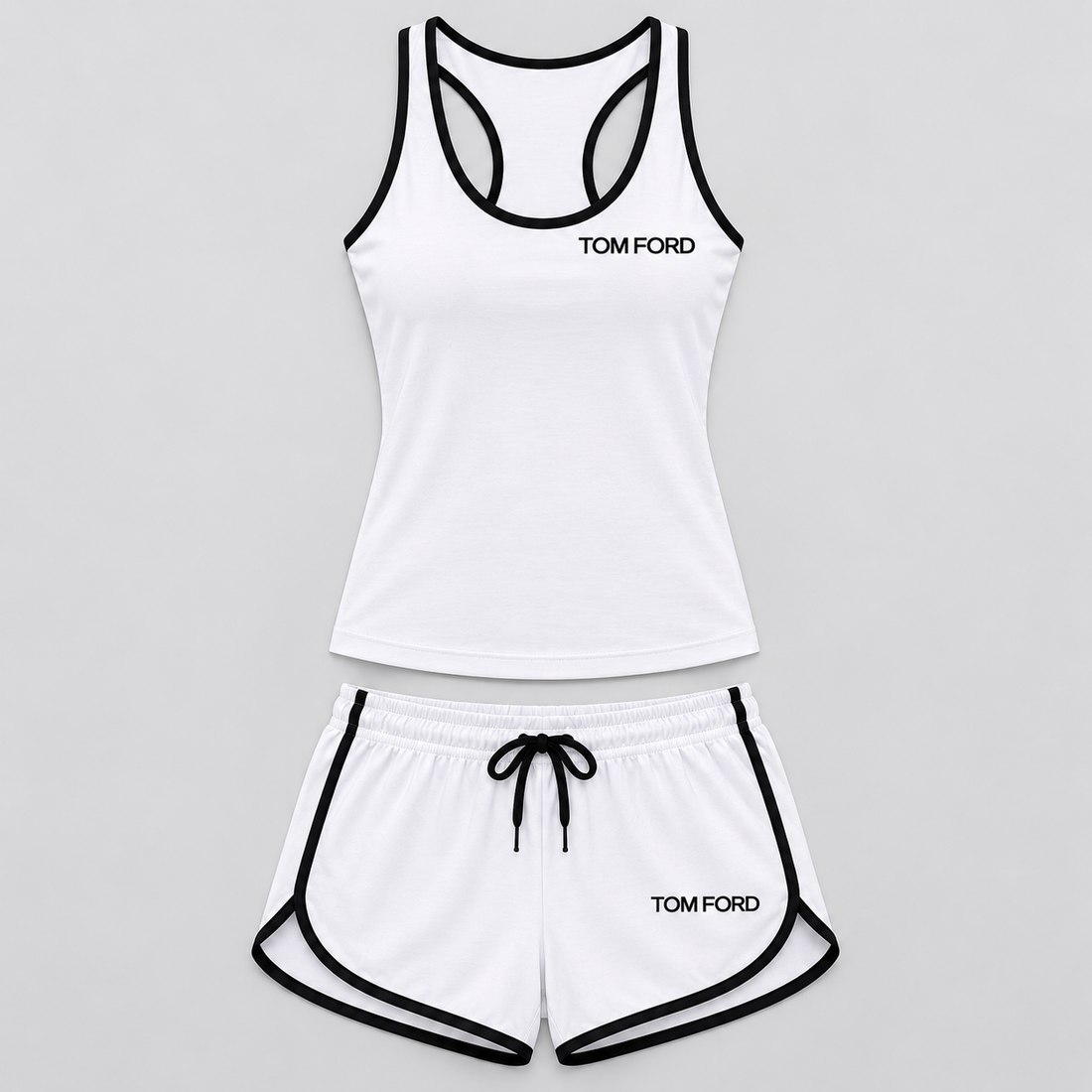 Women’s Tom Ford Tanktop and Shorts Set | Color: White | View 1