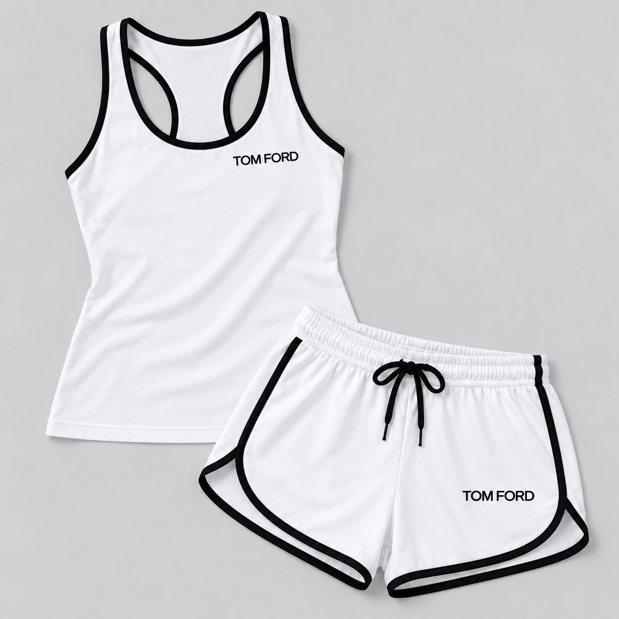 Women’s Tom Ford Tanktop and Shorts Set | Color: White | View 5