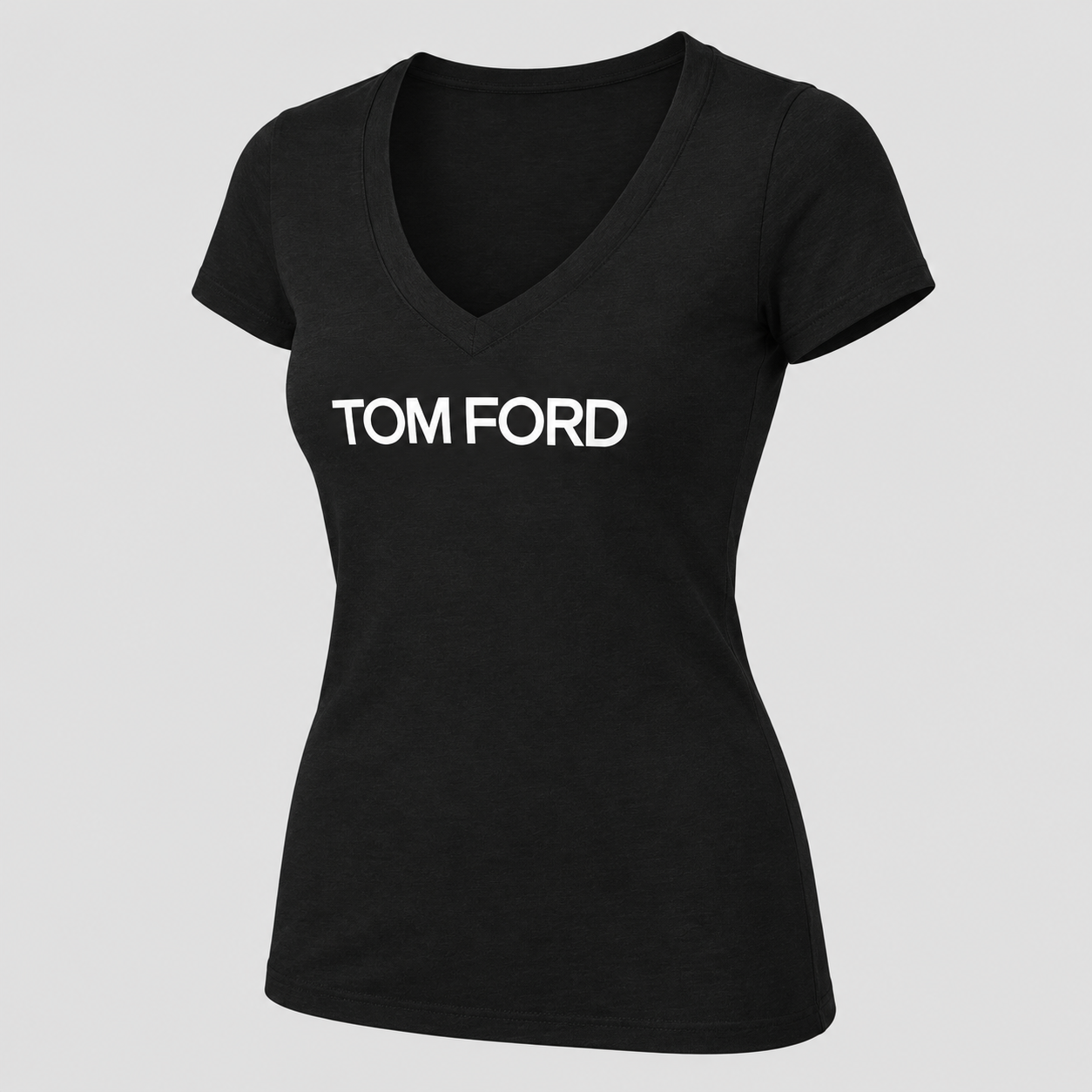 Women's Tom Ford V-Neck T-Shirt | Color: Black | View 2