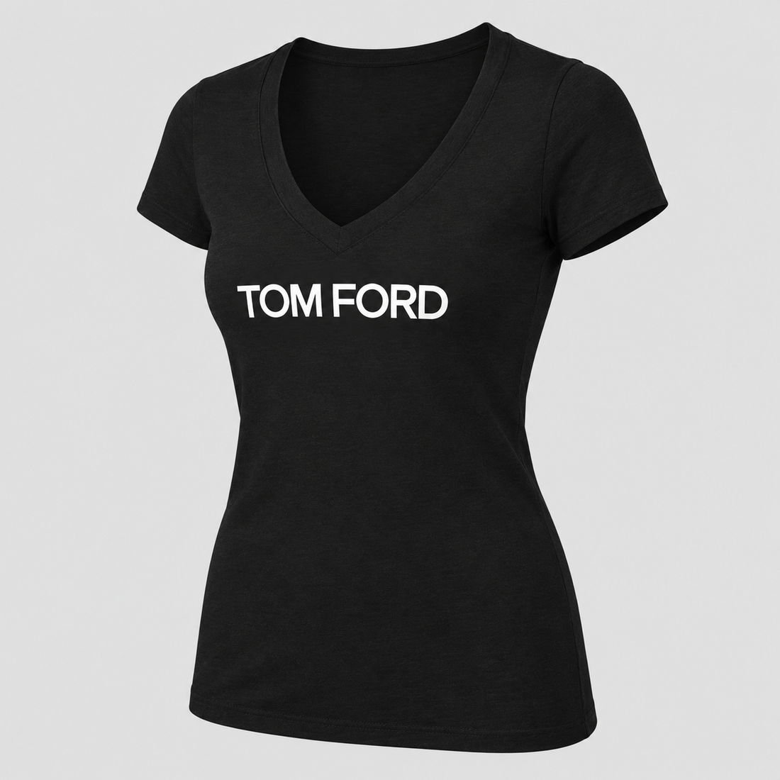 Women's Tom Ford V-Neck T-Shirt | Color: Black | View 2