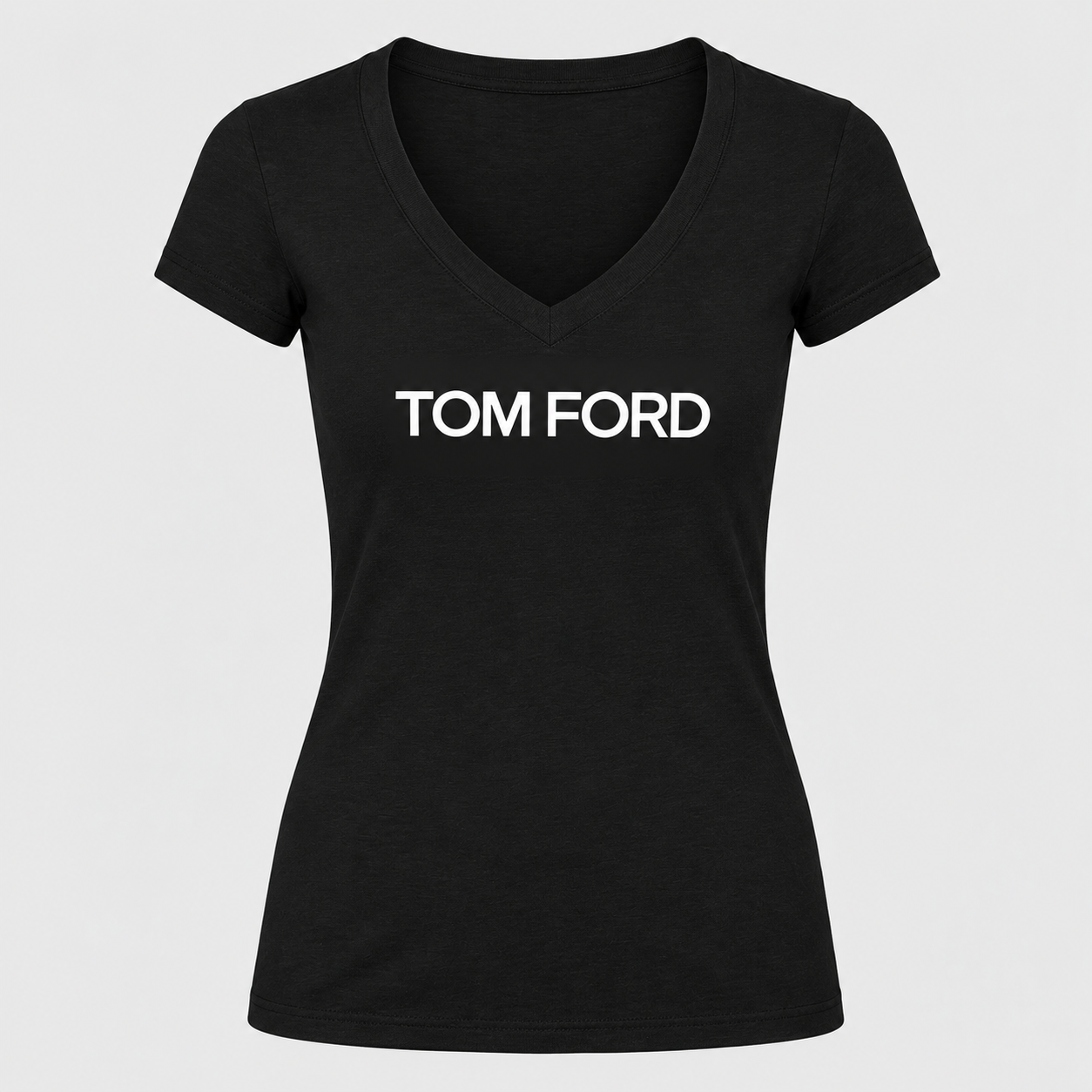 Women's Tom Ford V-Neck T-Shirt | Color: Black | View 4