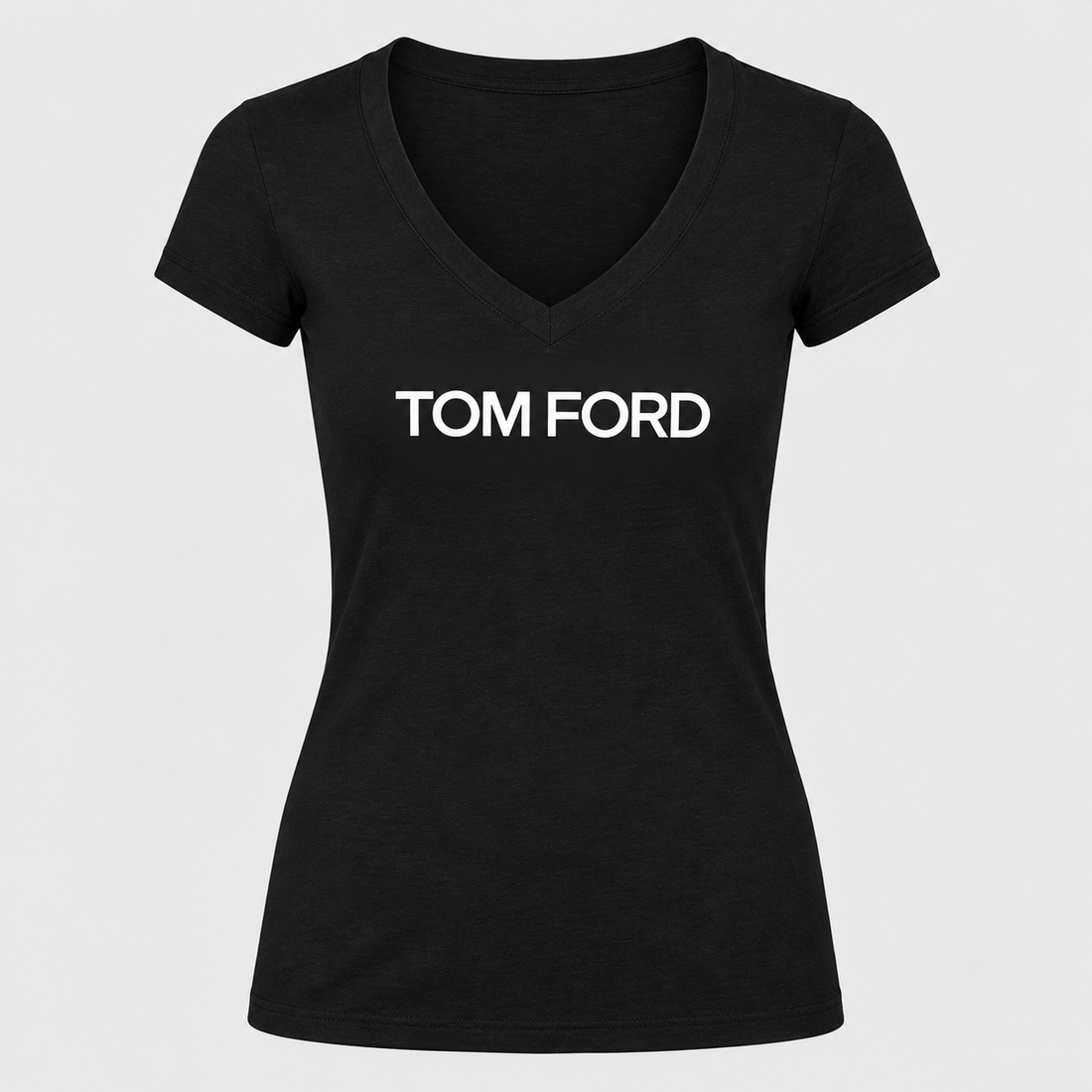 Women's Tom Ford V-Neck T-Shirt | Color: Black | View 4