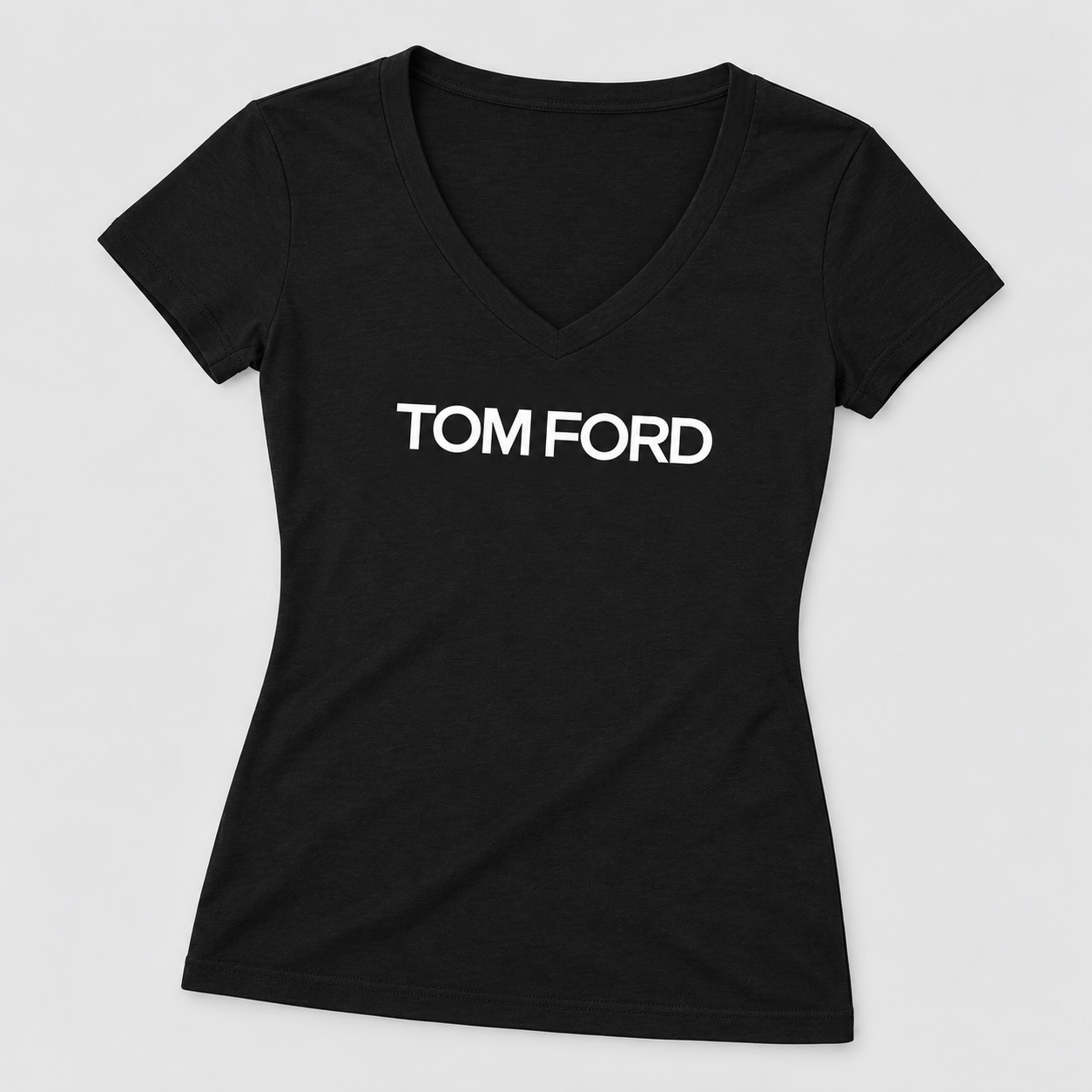Women's Tom Ford V-Neck T-Shirt | Color: Black | View 5