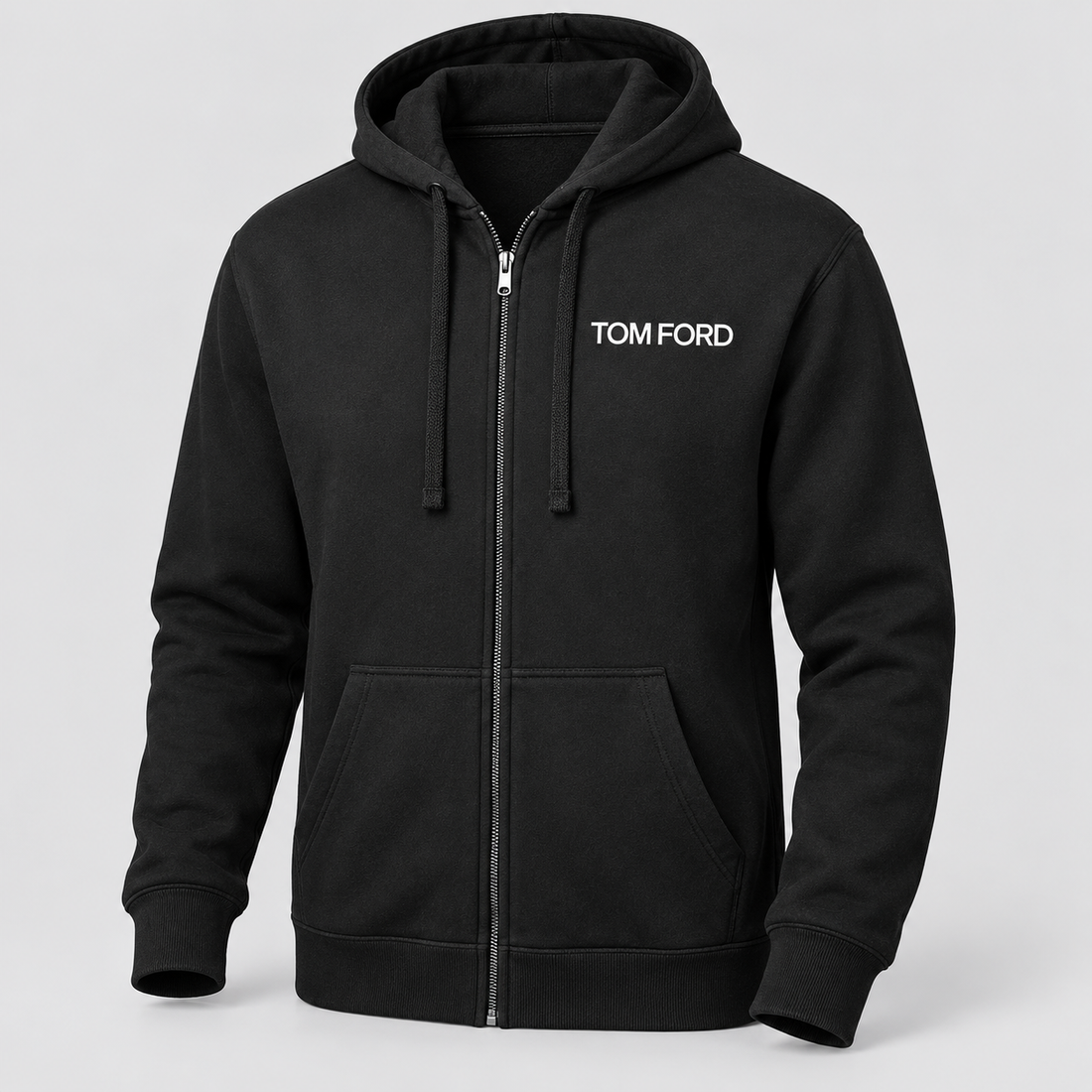 Men's Tom Ford Zipper Hoodie | Color: Black | View 1