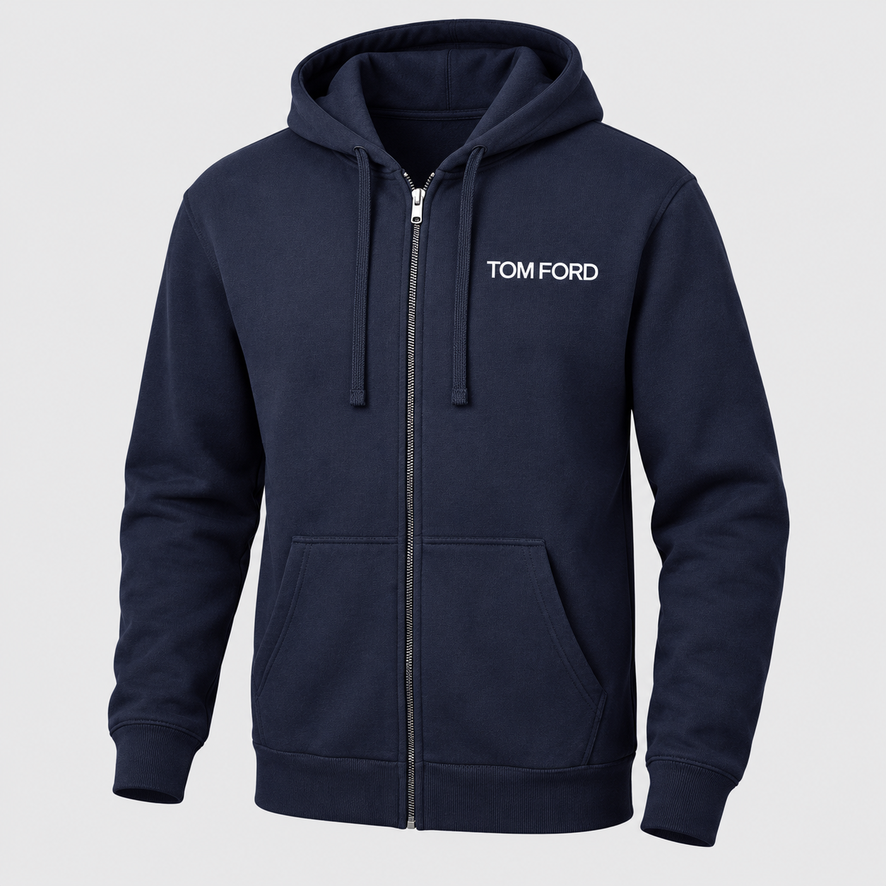 Men's Tom Ford Zipper Hoodie | Color: Navy | View 1