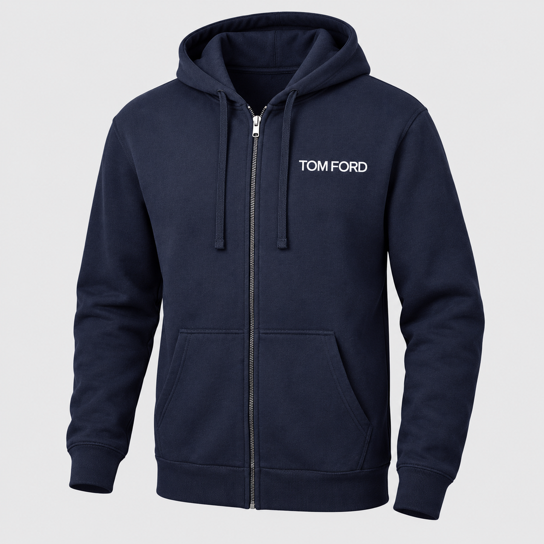 Men's Tom Ford Zipper Hoodie | Color: Navy | View 1