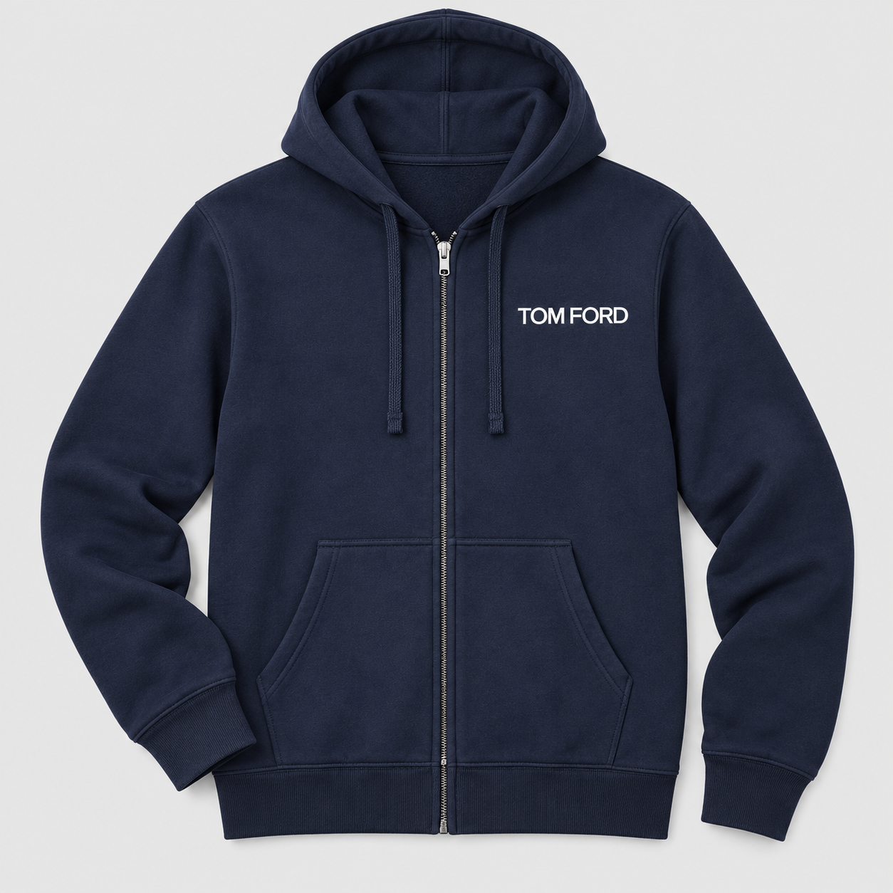 Men's Tom Ford Zipper Hoodie | Color: Navy | View 5