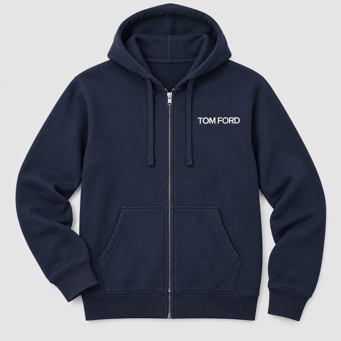 Men's Tom Ford Zipper Hoodie | Color: Navy | View 5
