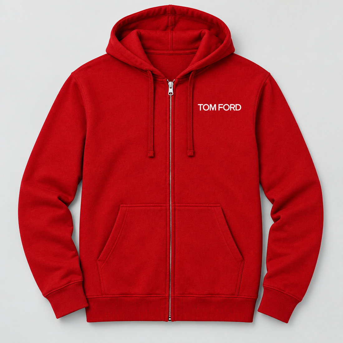 Men's Tom Ford Zipper Hoodie | Color: Red | View 5