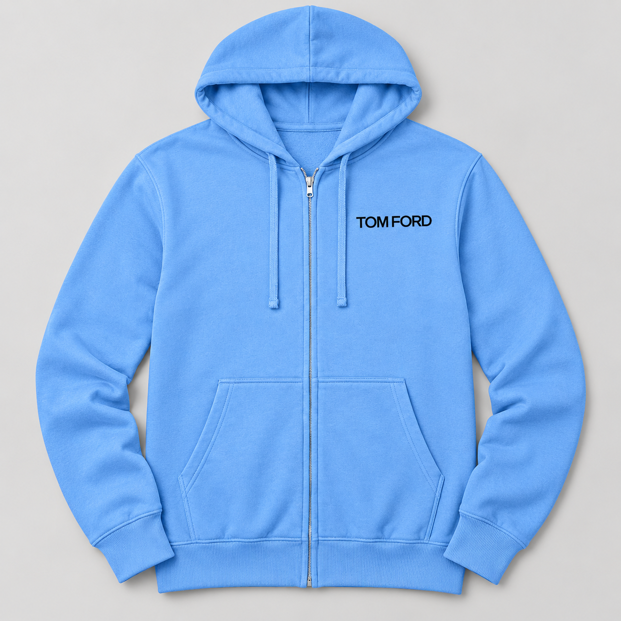 Men's Tom Ford Zipper Hoodie | Color: Sky Blue | View 5