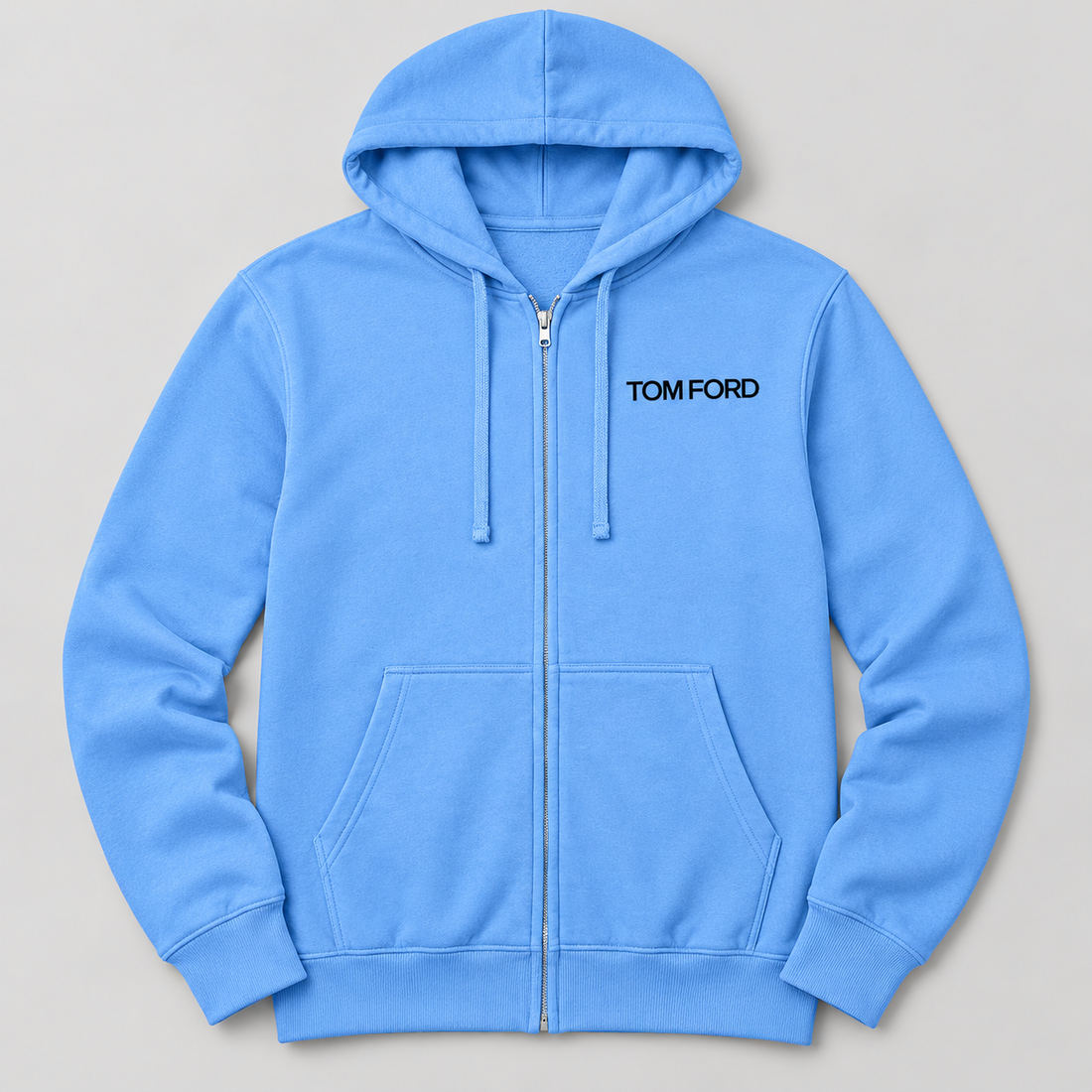 Men's Tom Ford Zipper Hoodie | Color: Sky Blue | View 5