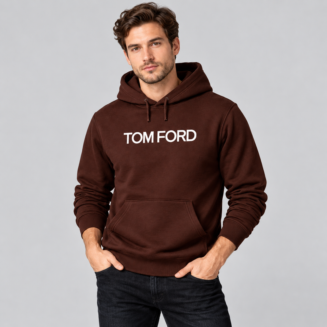 Men's Tom Ford Pullover Hoodie | Color: Brown | View 3