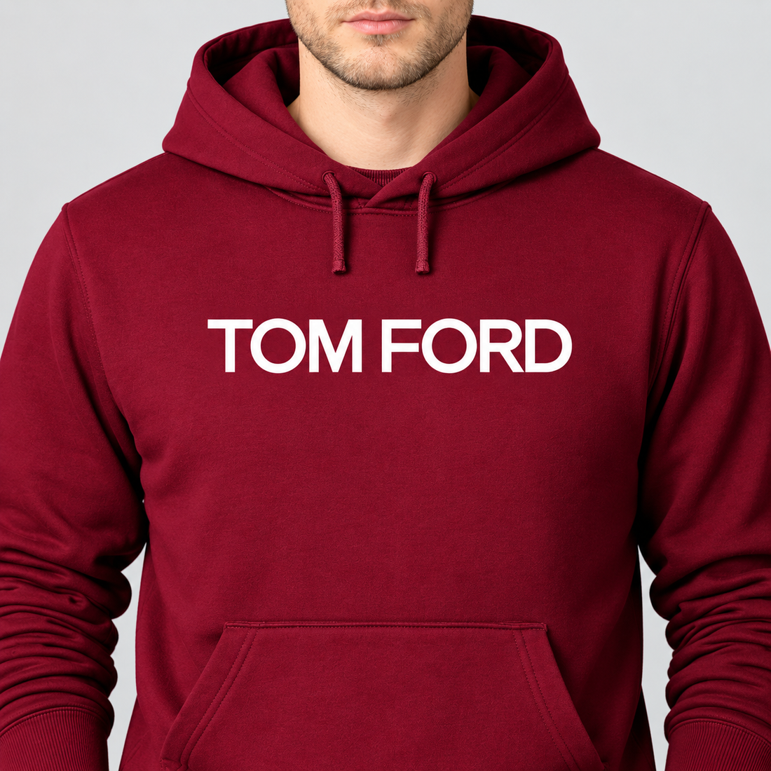 Men's Tom Ford Pullover Hoodie | Color: Burgundy | View 4