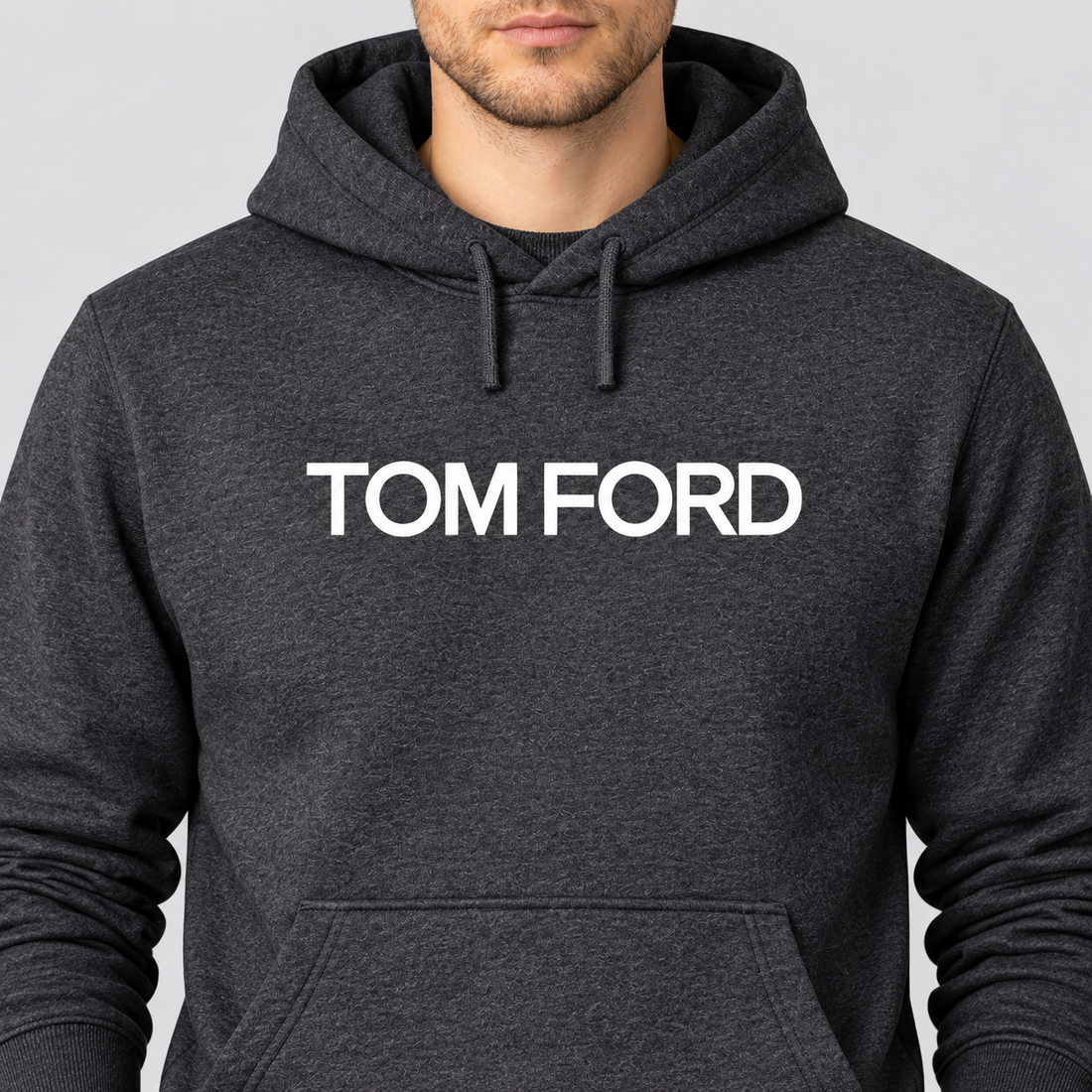Men's Tom Ford Pullover Hoodie | Color: Dark Heather | View 4