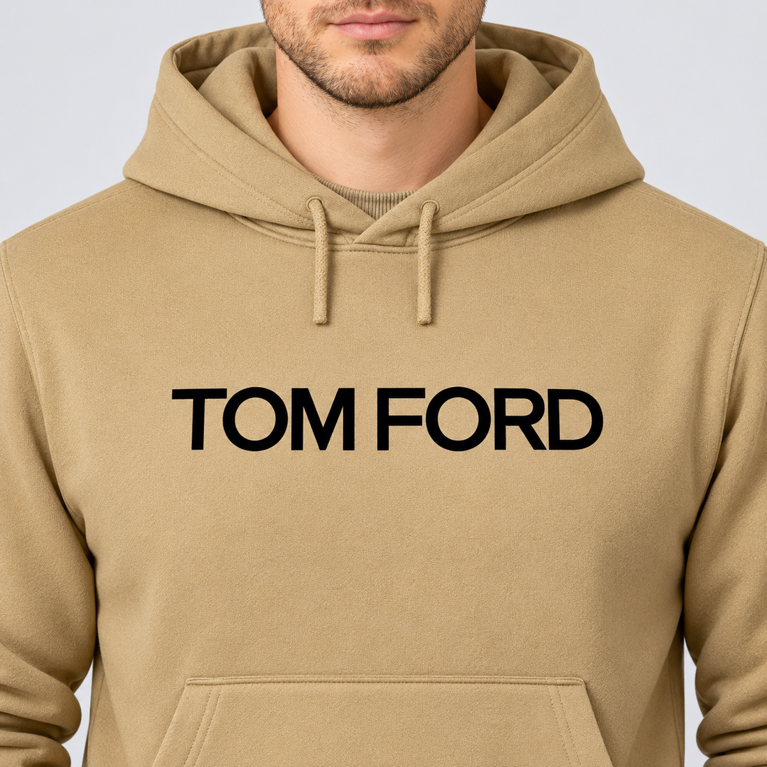 Men's Tom Ford Pullover Hoodie | Color: Khaki | View 4
