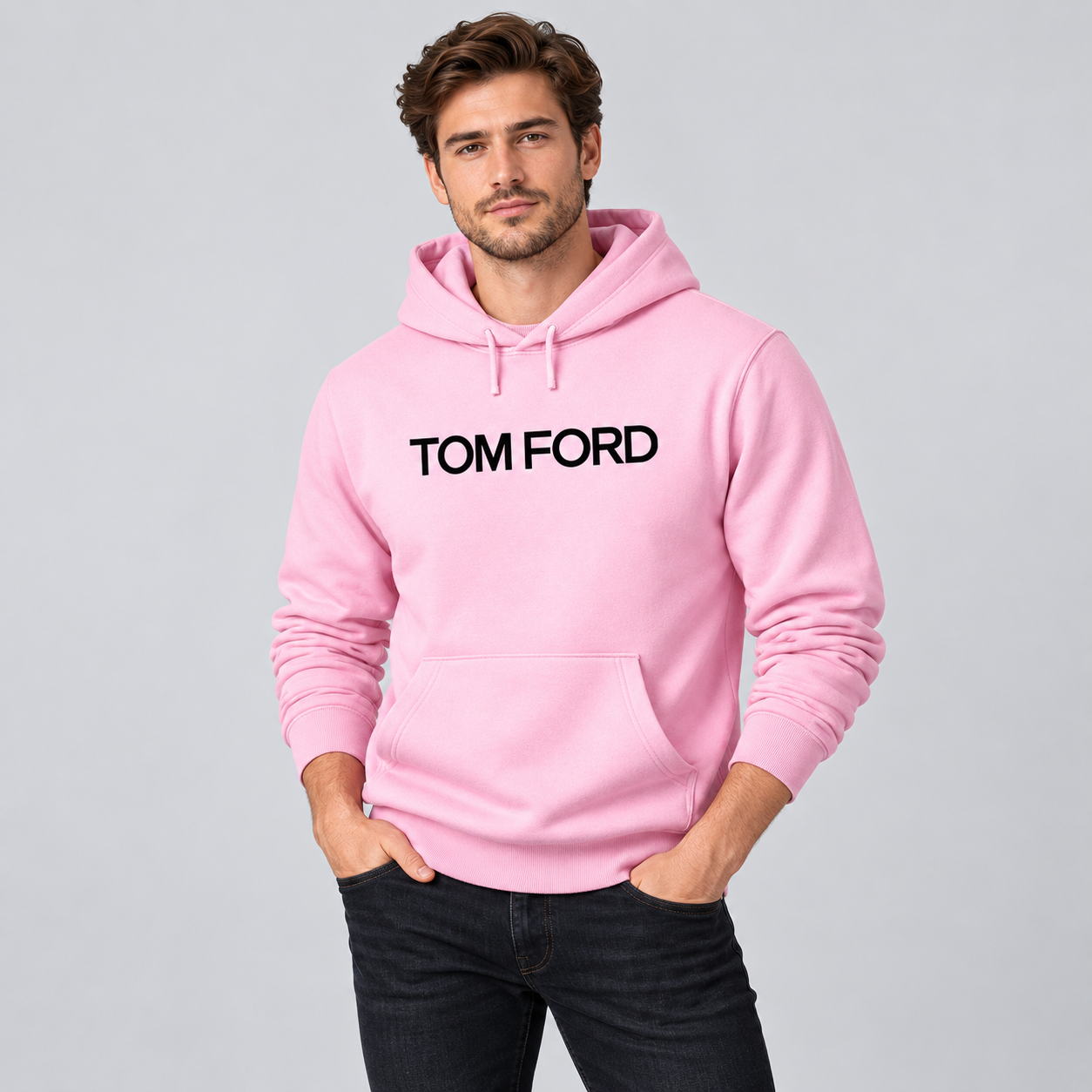 Men's Tom Ford Pullover Hoodie | Color: Light Pink | View 3