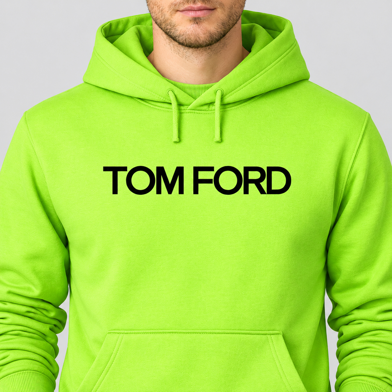 Men's Tom Ford Pullover Hoodie | Color: Lime Green | View 4