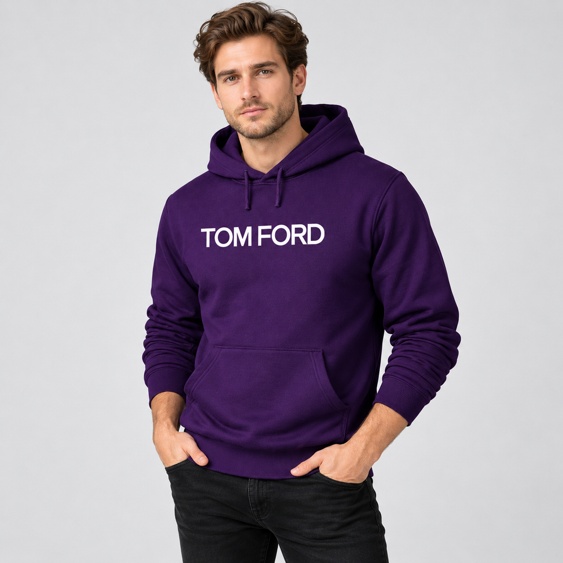 Men's Tom Ford Pullover Hoodie | Color: Purple | View 3