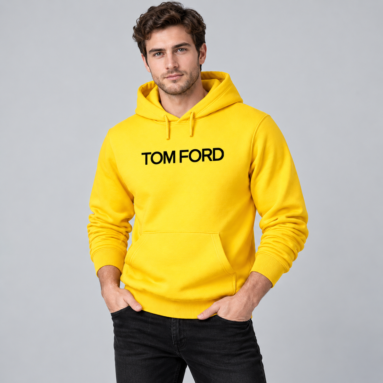 Men's Tom Ford Pullover Hoodie | Color: Yellow | View 3