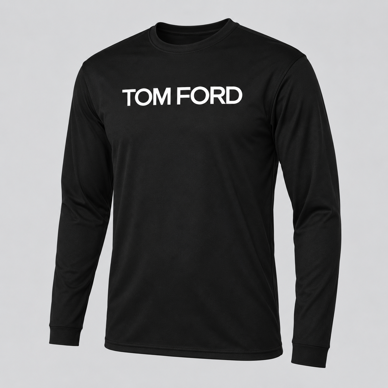 Men's Tom Ford Polyester Long Sleeve T-Shirt | Color: Black | View 1