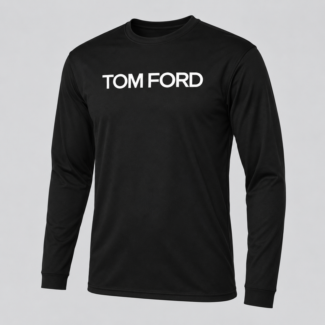 Men's Tom Ford Polyester Long Sleeve T-Shirt | Color: Black | View 1