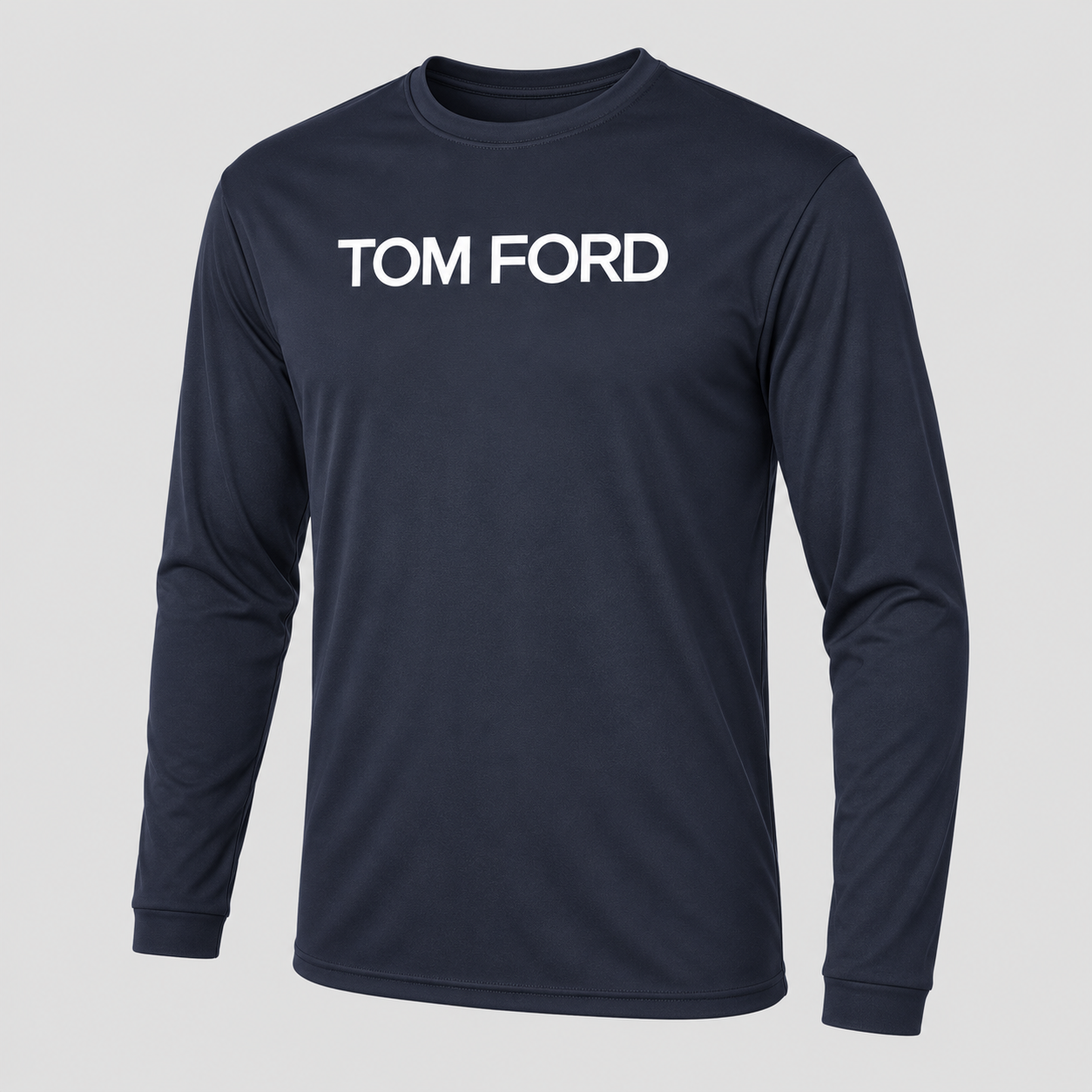 Men's Tom Ford Polyester Long Sleeve T-Shirt | Color: Navy | View 1