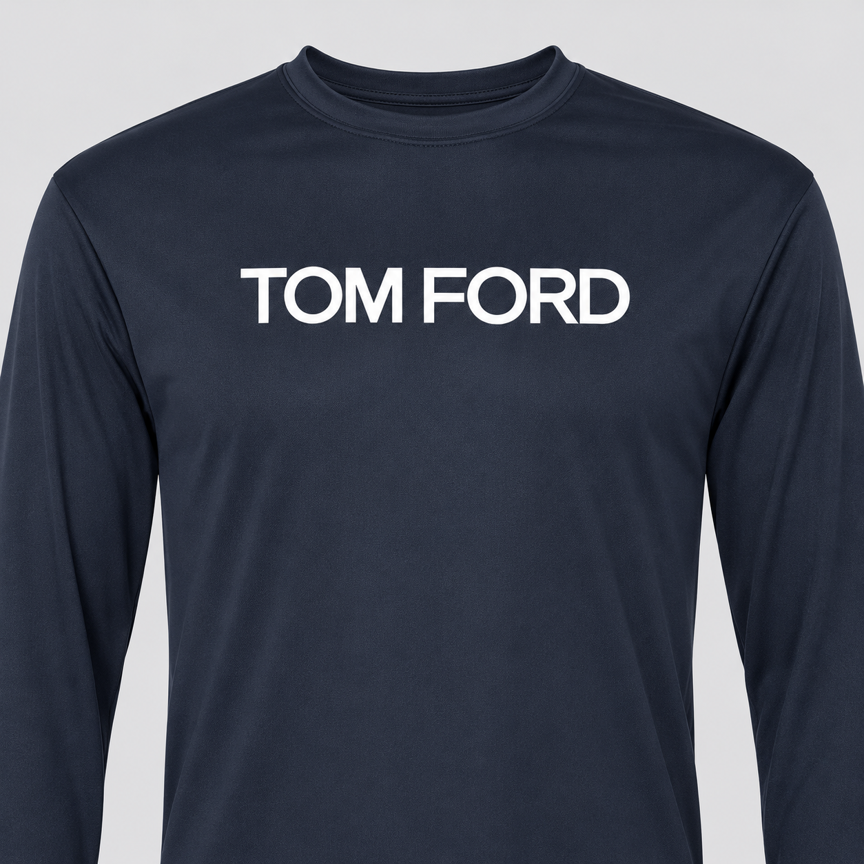 Men's Tom Ford Polyester Long Sleeve T-Shirt | Color: Navy | View 4