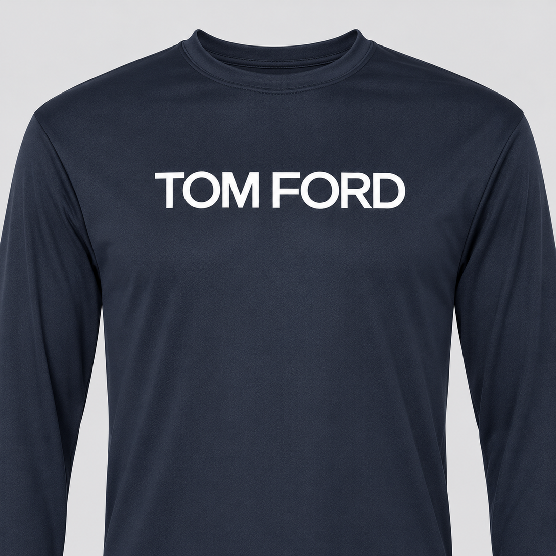 Men's Tom Ford Polyester Long Sleeve T-Shirt | Color: Navy | View 4