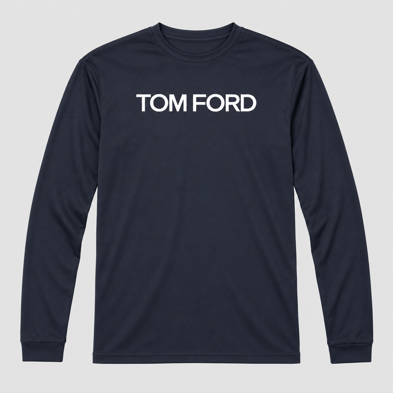 Men's Tom Ford Polyester Long Sleeve T-Shirt | Color: Navy | View 5