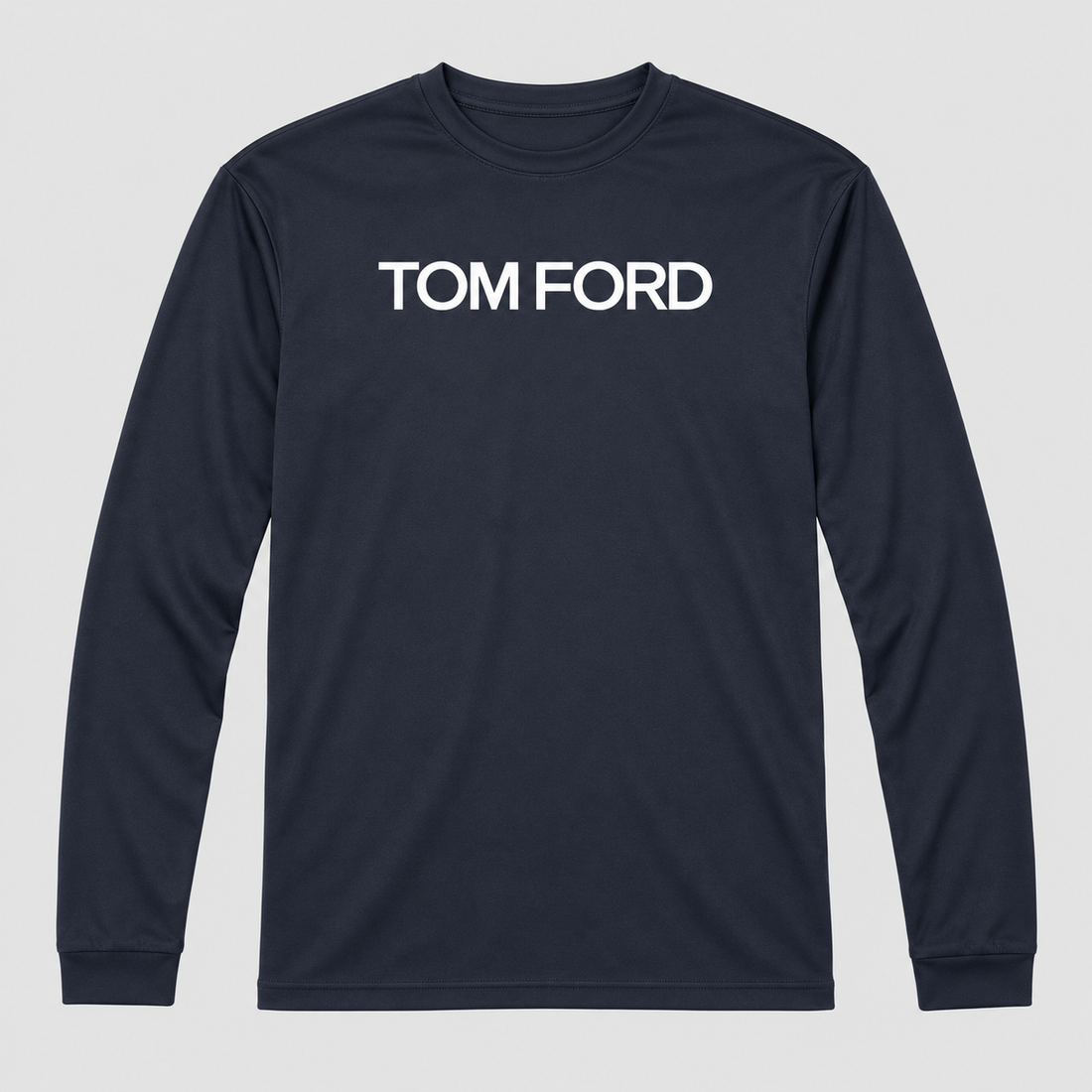 Men's Tom Ford Polyester Long Sleeve T-Shirt | Color: Navy | View 5