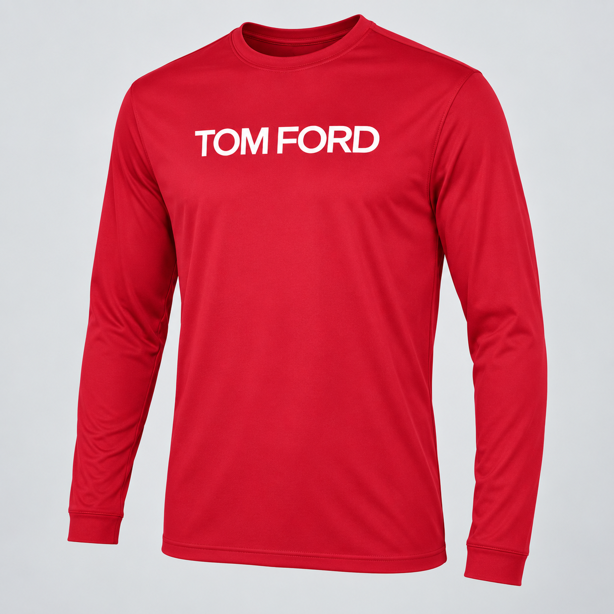 Men's Tom Ford Polyester Long Sleeve T-Shirt | Color: Red | View 1