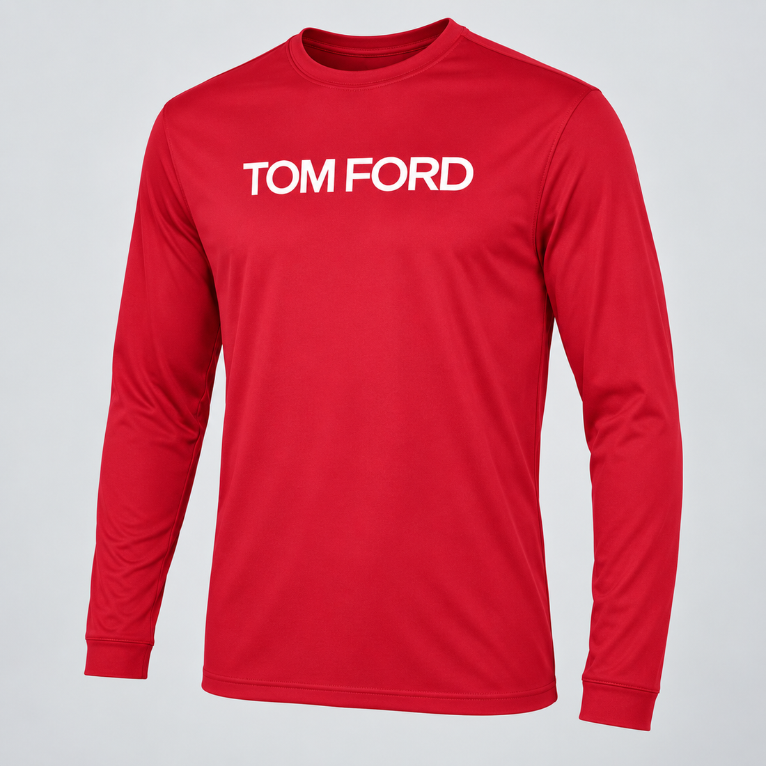 Men's Tom Ford Polyester Long Sleeve T-Shirt | Color: Red | View 1