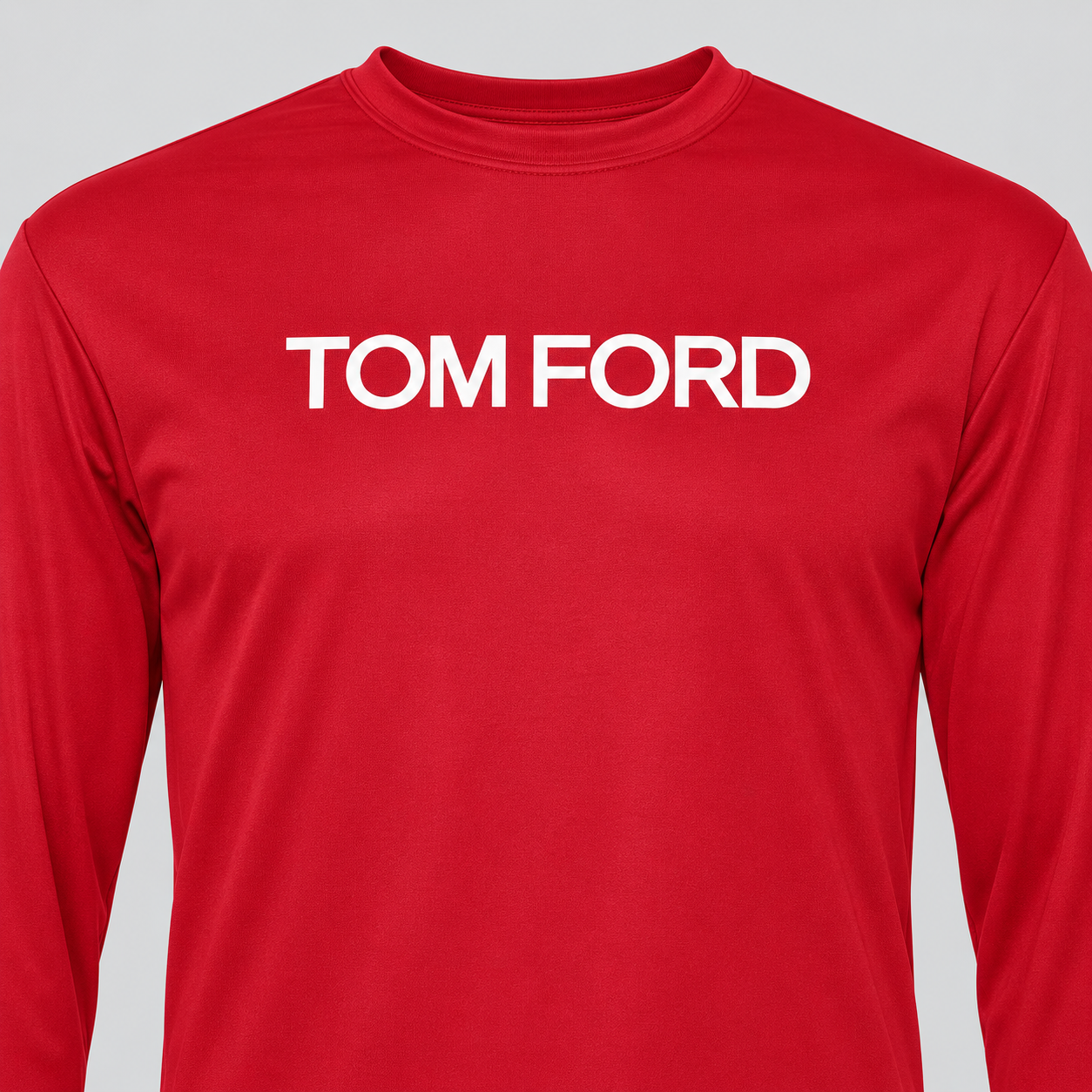 Men's Tom Ford Polyester Long Sleeve T-Shirt | Color: Red | View 4