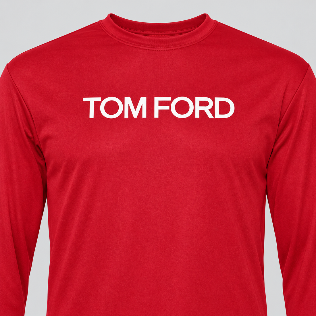 Men's Tom Ford Polyester Long Sleeve T-Shirt | Color: Red | View 4