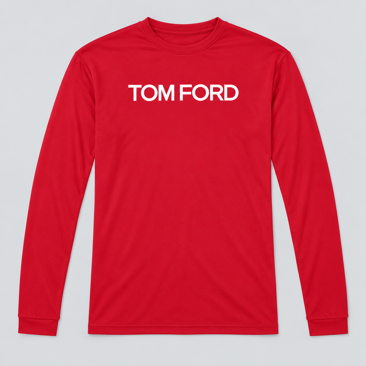 Men's Tom Ford Polyester Long Sleeve T-Shirt | Color: Red | View 5
