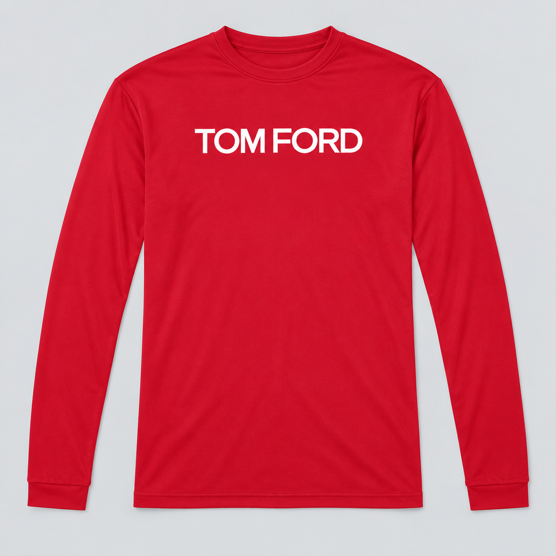 Men's Tom Ford Polyester Long Sleeve T-Shirt | Color: Red | View 5