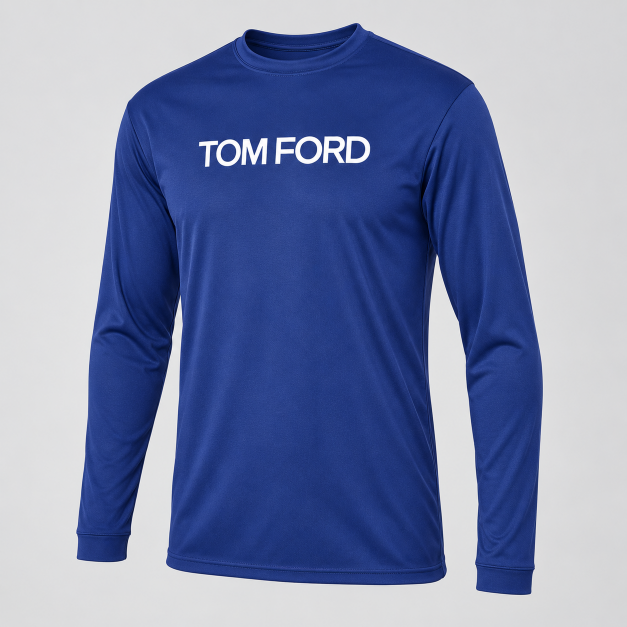 Men's Tom Ford Polyester Long Sleeve T-Shirt | Color: Royal Blue | View 1