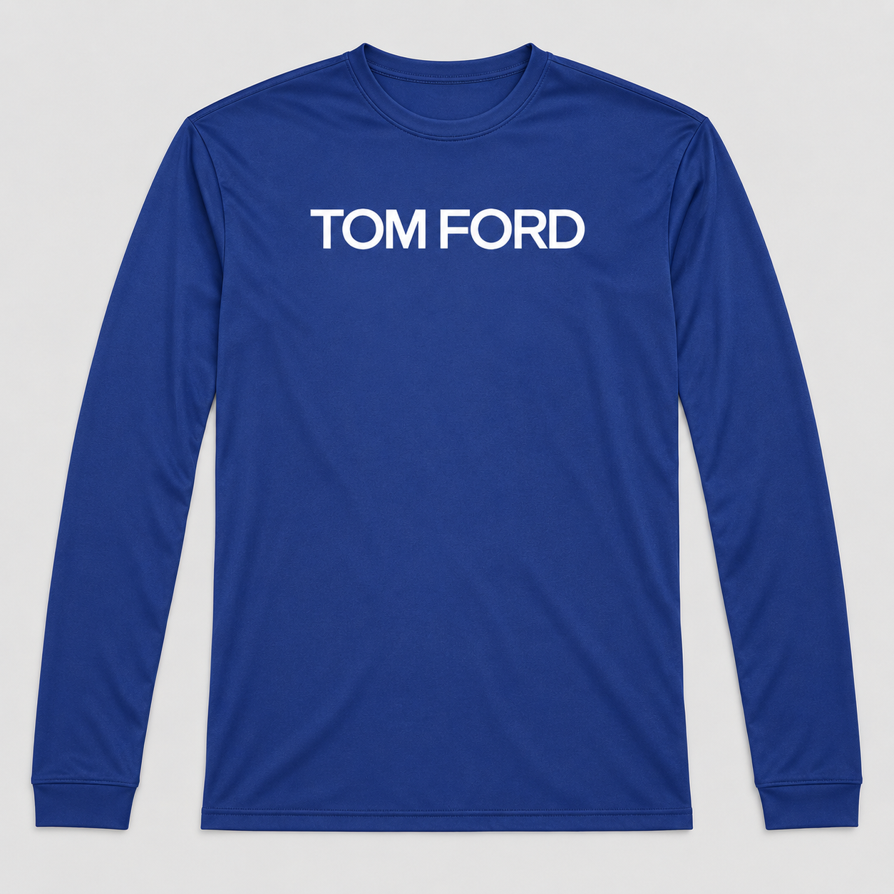 Men's Tom Ford Polyester Long Sleeve T-Shirt | Color: Royal Blue | View 5
