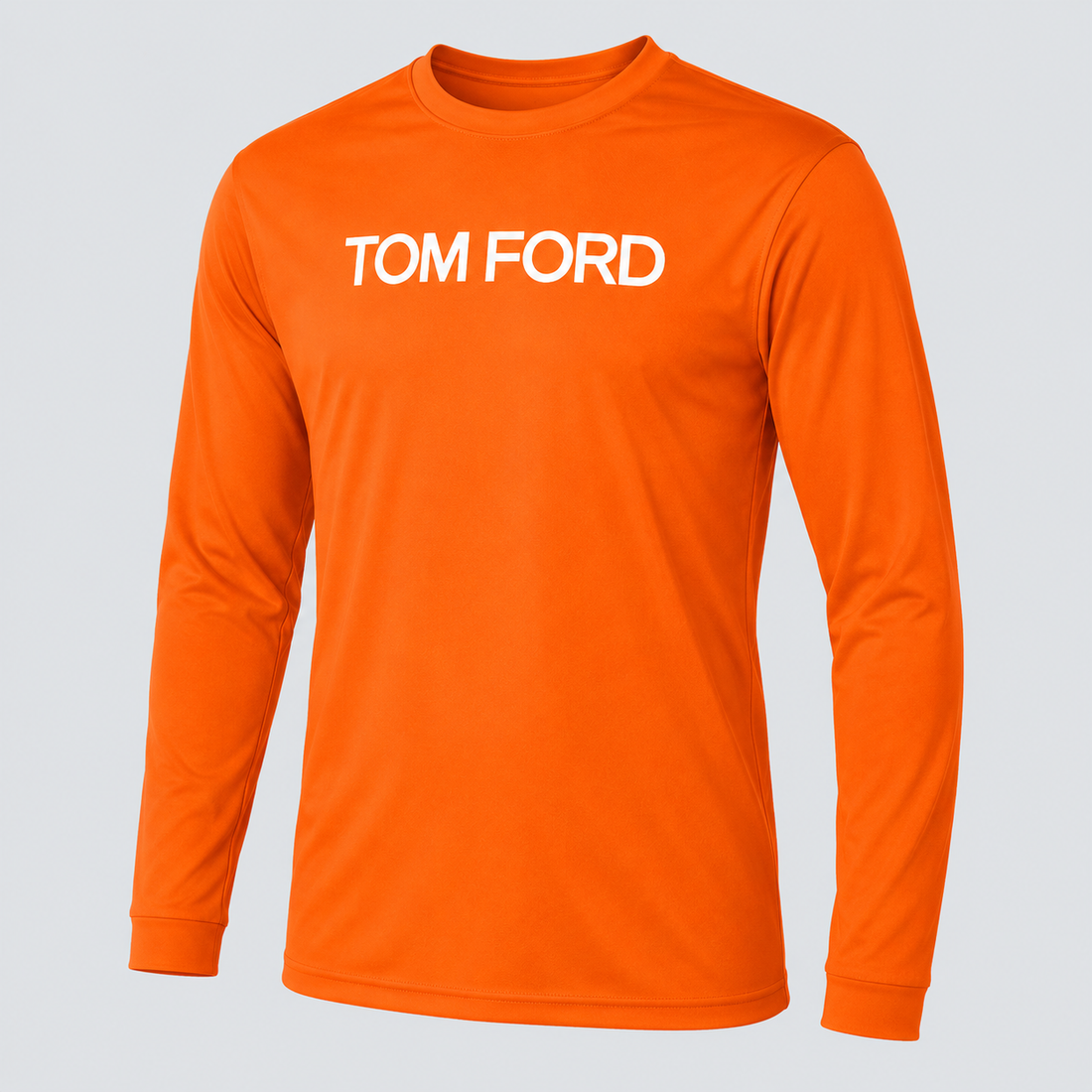 Men's Tom Ford Polyester Long Sleeve T-Shirt | Color: Safety Orange | View 1