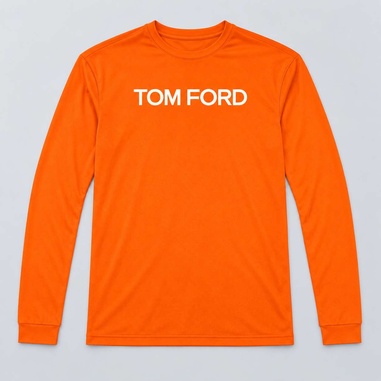 Men's Tom Ford Polyester Long Sleeve T-Shirt | Color: Safety Orange | View 5