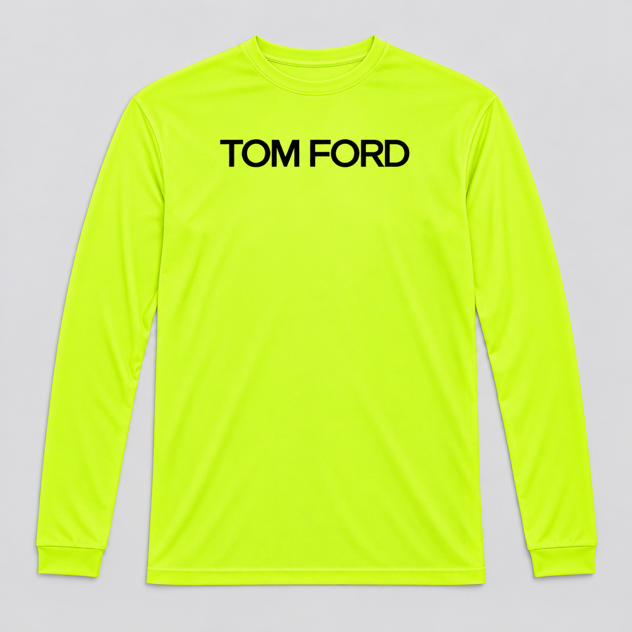 Men's Tom Ford Polyester Long Sleeve T-Shirt | Color: Safety Yellow | View 5