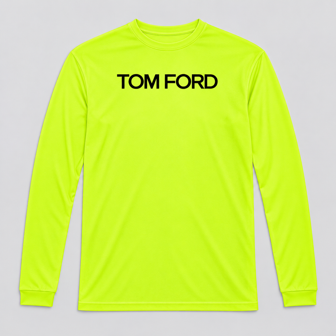 Men's Tom Ford Polyester Long Sleeve T-Shirt | Color: Safety Yellow | View 5
