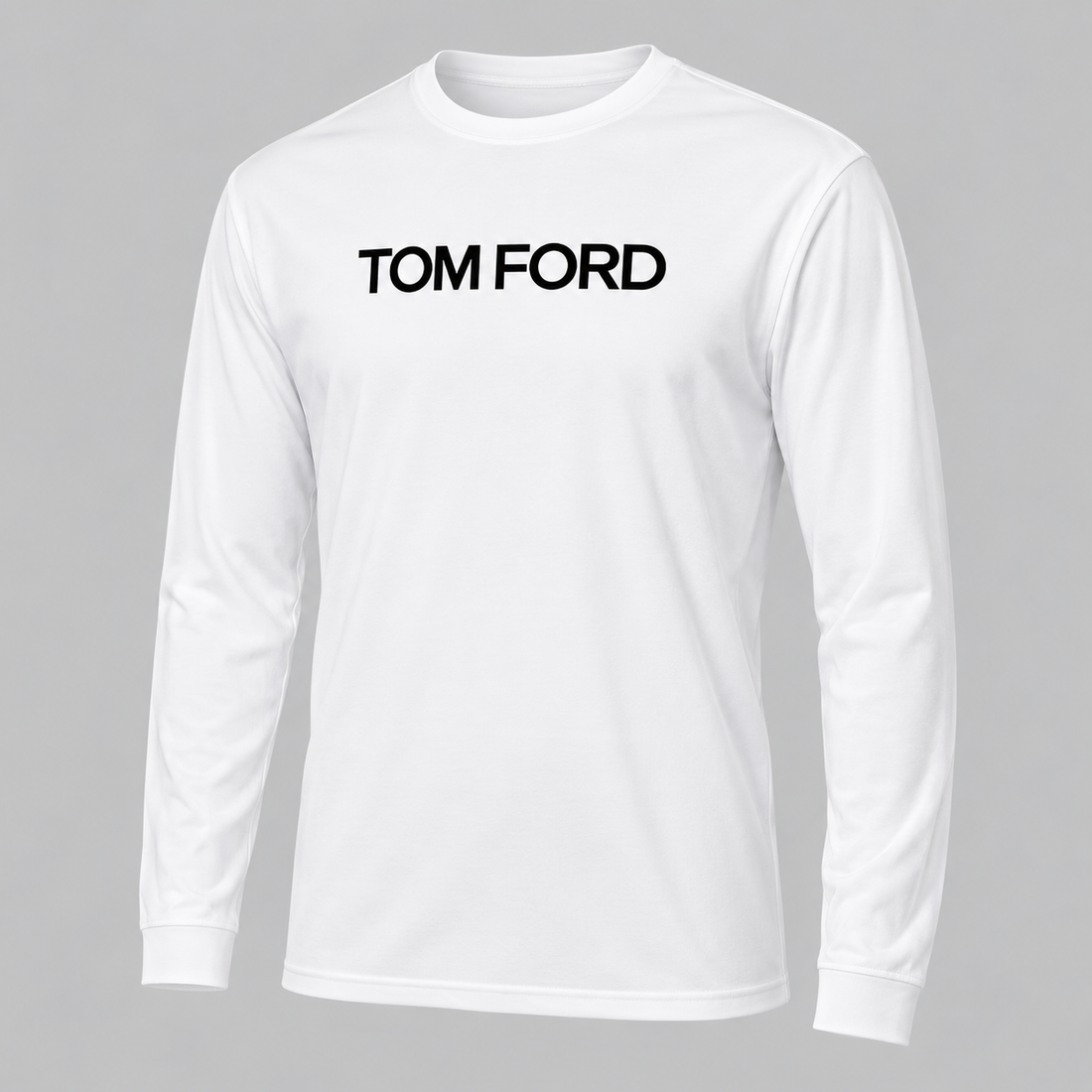 Men's Tom Ford Polyester Long Sleeve T-Shirt | Color: White | View 1