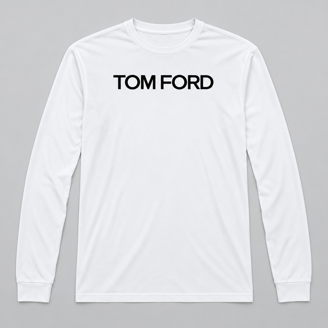 Men's Tom Ford Polyester Long Sleeve T-Shirt | Color: White | View 5
