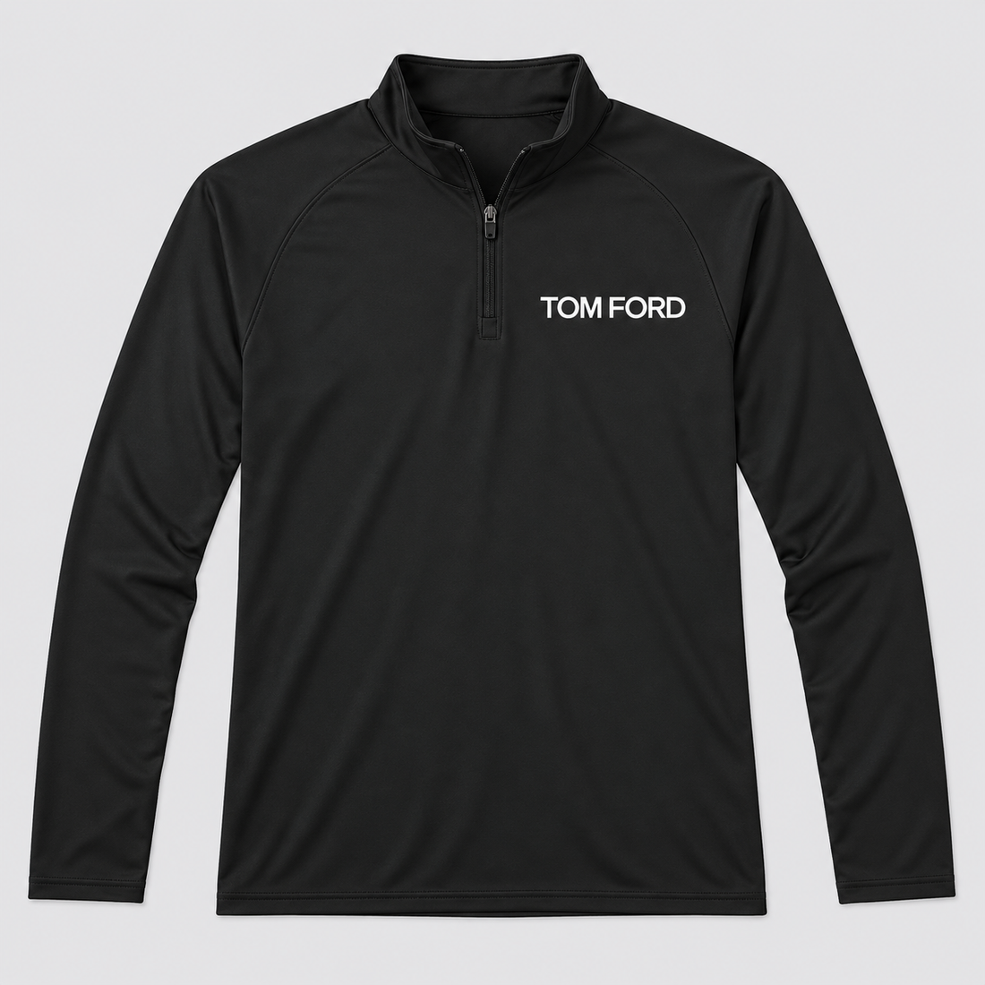 Men’s Tom Ford Lightweight Quarter-Zip Athletic Shirt – Long Sleeve Polyester Wear | Color: Black | View 5
