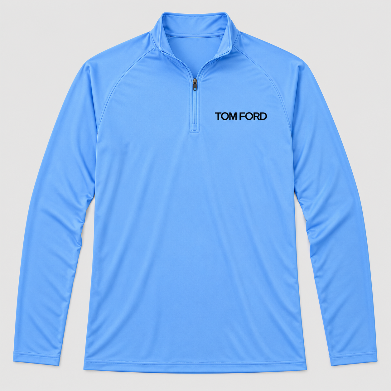 Men’s Tom Ford Lightweight Quarter-Zip Athletic Shirt – Long Sleeve Polyester Wear | Color: Light Blue | View 5