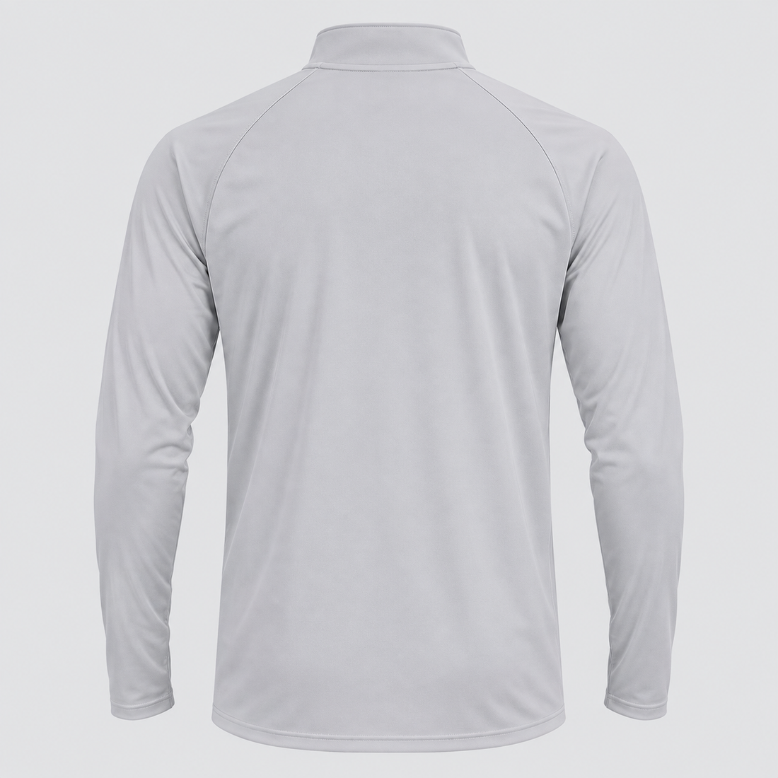 Men’s Tom Ford Lightweight Quarter-Zip Athletic Shirt – Long Sleeve Polyester Wear | Color: Light Gray | View 2
