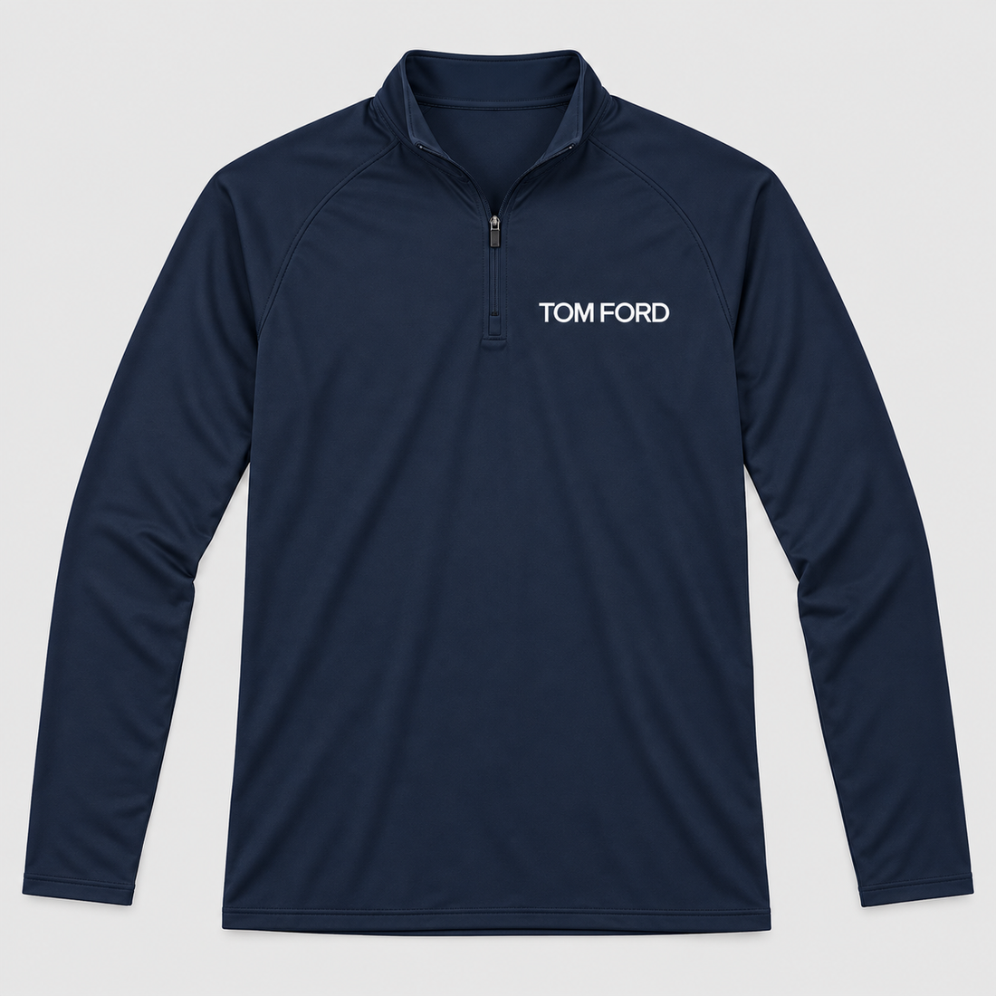Men’s Tom Ford Lightweight Quarter-Zip Athletic Shirt – Long Sleeve Polyester Wear | Color: Navy | View 5