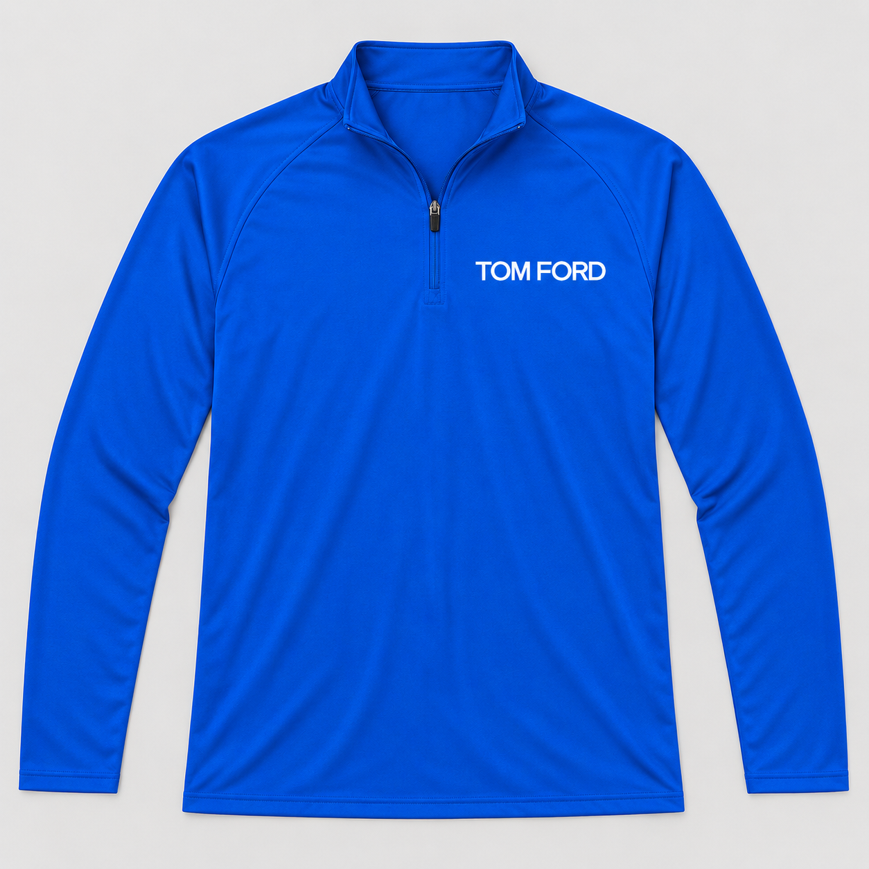Men’s Tom Ford Lightweight Quarter-Zip Athletic Shirt – Long Sleeve Polyester Wear | Color: Royal Blue | View 5