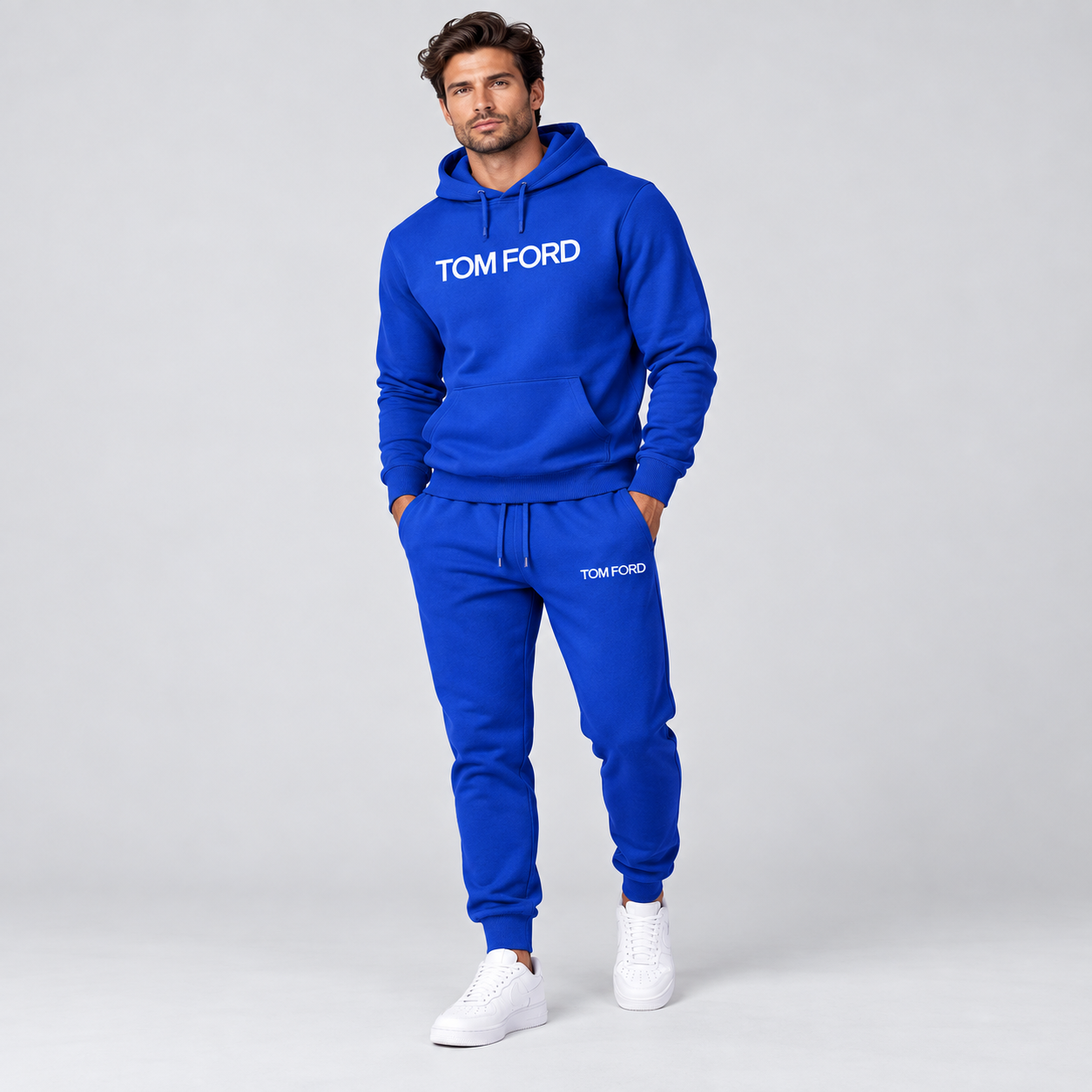 Men's Tom Ford Hoodie Joggers Set | Color: Blue | View 2